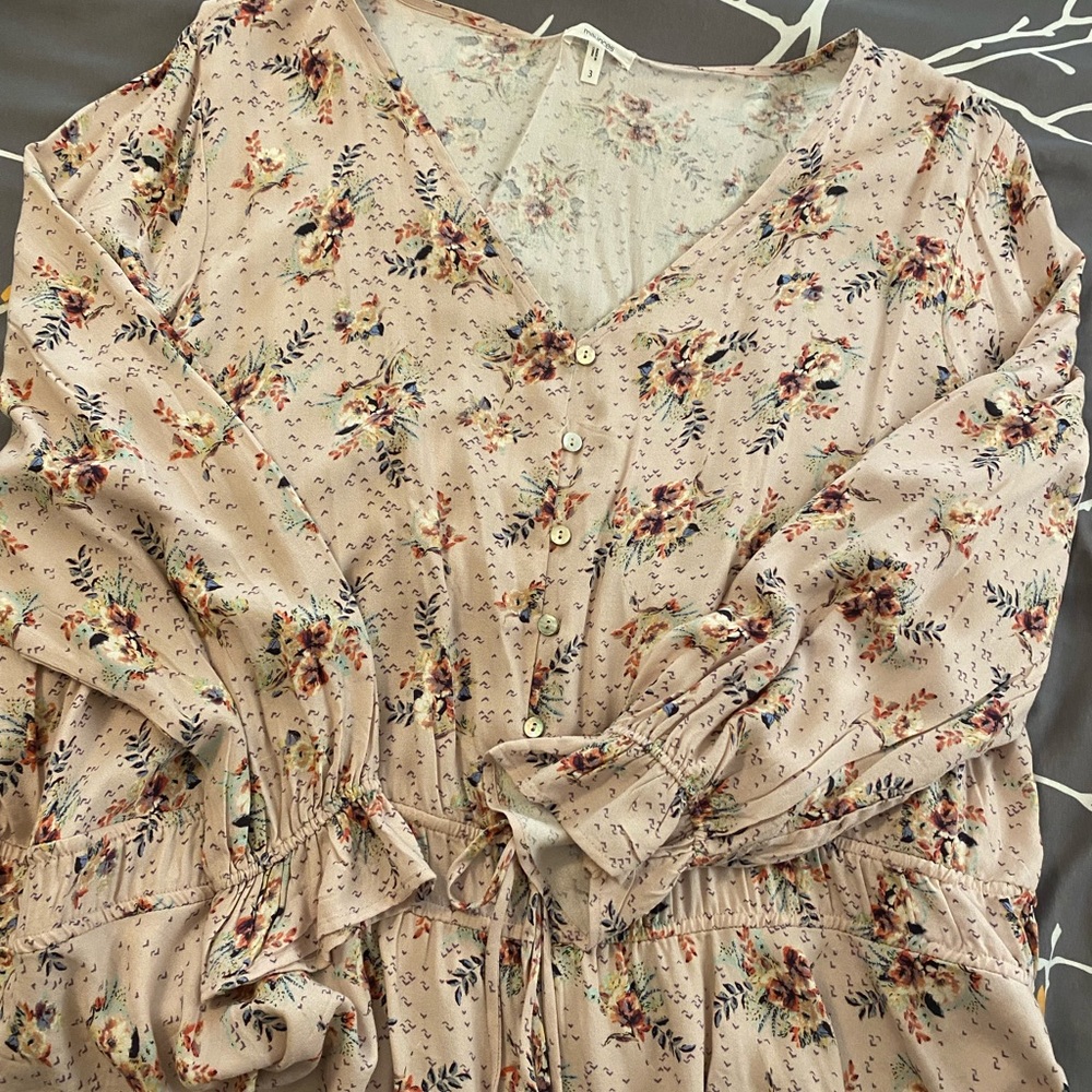 Pale pink floral blouse